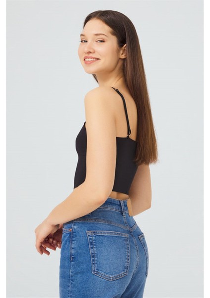 Ayarlanabilir Ince Askılı Lazer Kesim Crop Büstiyer 3'lü Paket-3 fiyatları