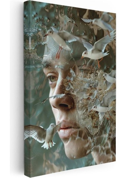 Zihin Kuşları - Düşüncelerin Özgürlüğe Kanat Çırpması Kanvas Tablo modelleri