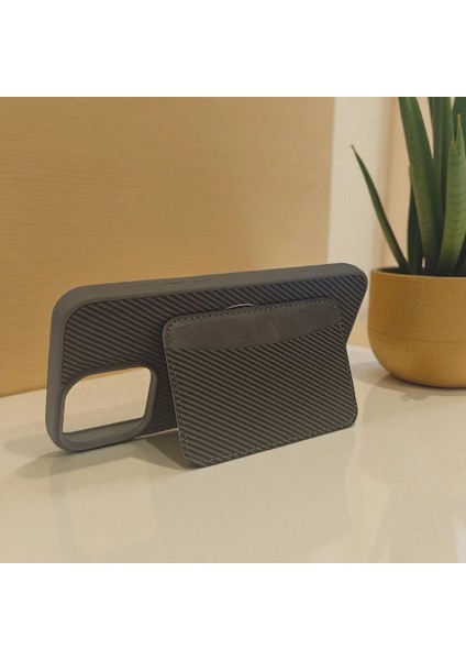 iPhone 11 Uyumlu Rona Magcarbon Fiber Doku Manyetik Kılıf + Kartlık Cüzdan fırsatları