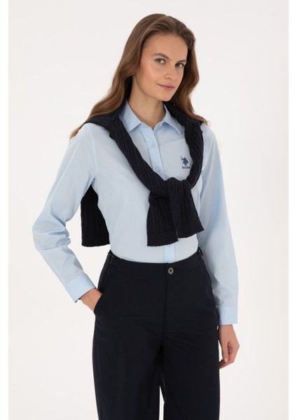 Kadın Açık Mavi Gömlek Basic 50307989-VR003