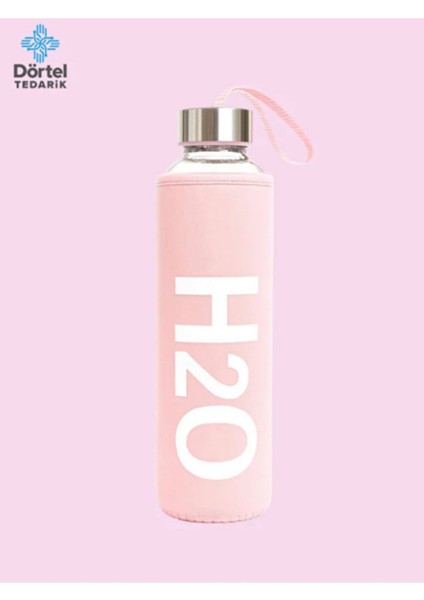 H2O Kılıflı Cam Matara 600 ml