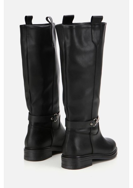 Kadın Siyah Zincir Detaylı Çizme modelleri