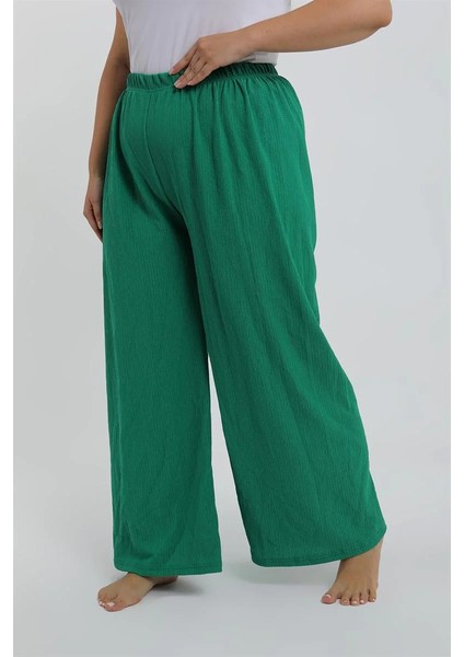 Kadın Büyük Beden Yeşil Rahat Kesim Baggy Tek Alt modelleri