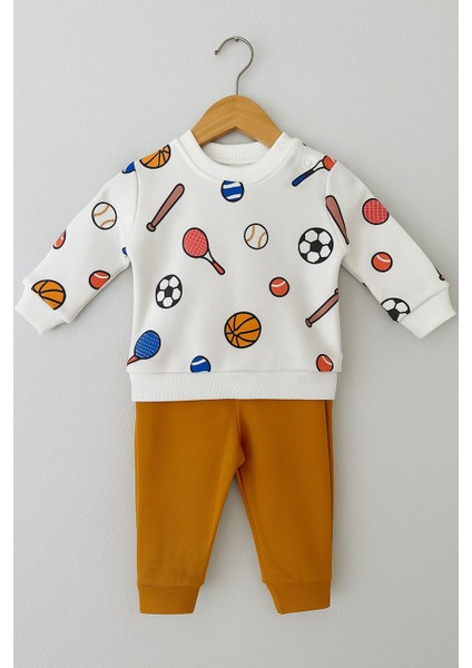 Tuembaby 100 Pamuk Spor Baskılı Erkek Bebek Alt-Üsttakım