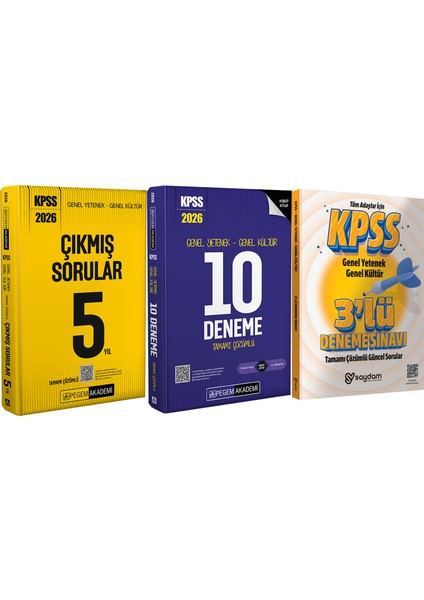 2026 Kpss Gygk Tamamı Çözümlü 10 Deneme-Tamamı Çözümlü Çıkmış Sorular 5 Yıl