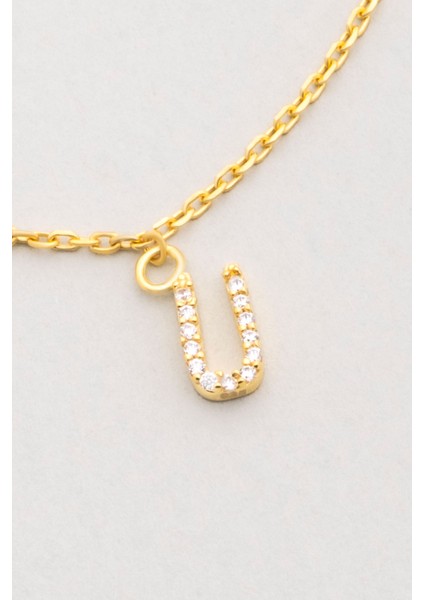 Ü Harfi 18 Ayar Sarı Altın Kaplama 18 cm Gümüş Bileklik modelleri