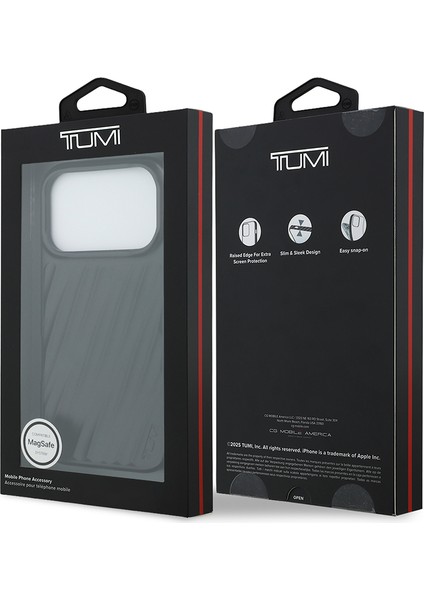 iPhone 17 Pro Uyumlu Kılıf Tumı Orjinal Lisanslı M-Safe Şarj Özellikli Transparan Kapak Siyah