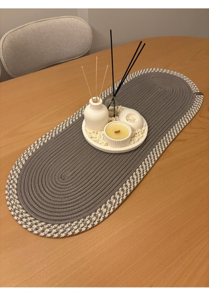 Herakles Amerikan Servis El Yapımı Pamuklu Natural Jüt Örme Desenli Runner 30X80 modelleri