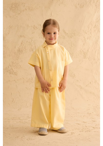 Asimetrik Yakalı Gömlek Sarı modelleri