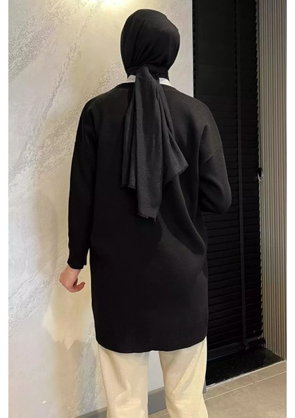 Taş Detaylı Çiçek Işlemeli Tesettür Triko Hırka P-00014665 fırsatları