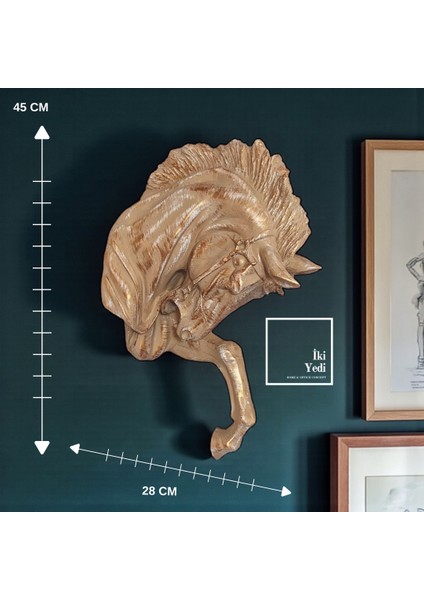 Turner At Figürlü Dekoratif Duvar Aksesuarı, Polyester At Heykeli, Lüks Ev ve Ofis Duvar Dekoru