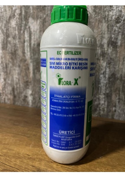 Flora-x 1lt bitki aktivatörü stres koşullarında yaprak gübresi bor mangan çinko