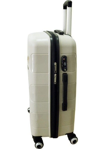 Gold Pp Valiz 8011 Ekru Tsa Kilitli Büyük Boy indirimleri