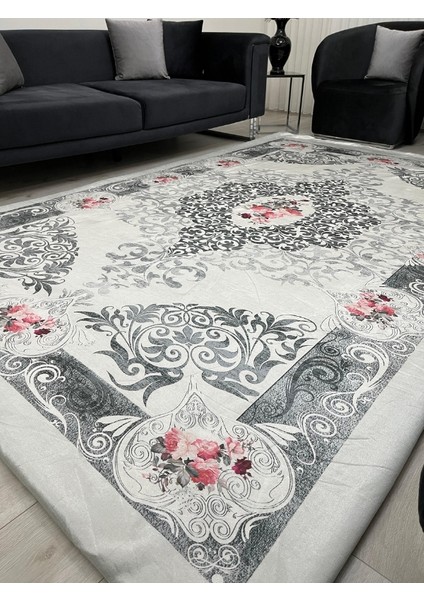 Zarif Barok Desen Halı Örtüsü – Çiçek Motifli, Şık Salon Modeli *kaymaz Tabanlı Yıkanabilir* fiyatları