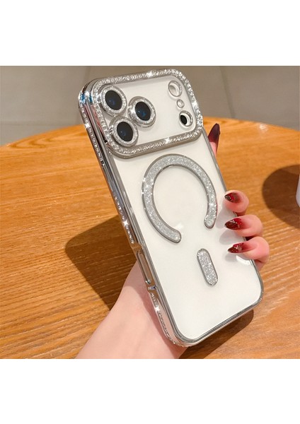 Iphone 17 Pro Uyumlu Şeffaf Taşlı Magsafe Özellikli Kılıf fırsatları