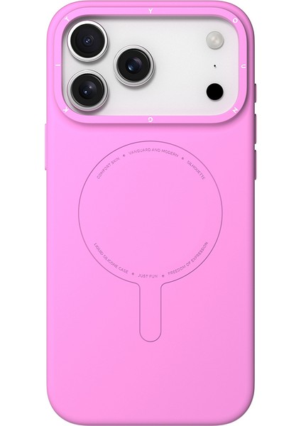 iPhone 17 Pro Max Uyumlu Kılıf M-Safe Şarj Özellikli Youngkit Morandi Serisi Kapak Pembe