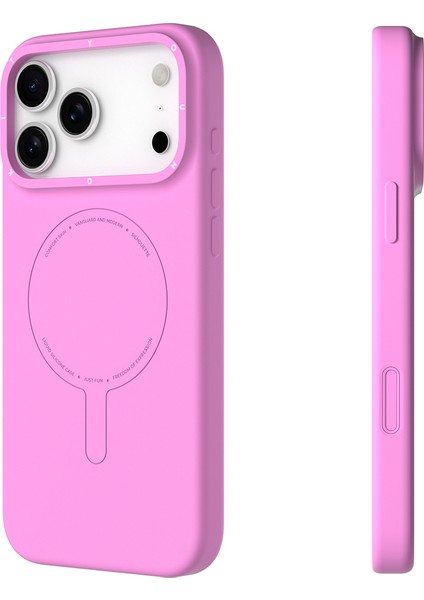 iPhone 17 Pro Max Uyumlu Kılıf M-Safe Şarj Özellikli Youngkit Morandi Serisi Kapak Pembe modelleri