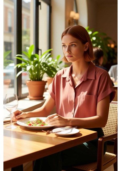 Kadın Dokuma Flamlı Pamuklu Gömlek Regular Kesim Kısa Kollu Plaj ve Günlük Şıklık Sunar Şık fiyatları