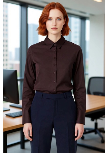 Kadın Klasik Poplin Dokuma Uzun Kollu Gömlek Ofis Günlük Konfor Zarif Tasarım Fonksiyonel Şık modelleri