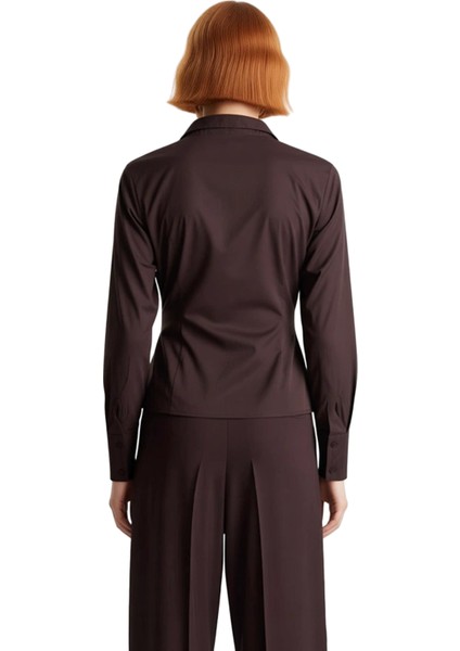 Kadın Klasik Poplin Dokuma Uzun Kollu Gömlek Ofis Günlük Konfor Zarif Tasarım Fonksiyonel Şık indirimleri