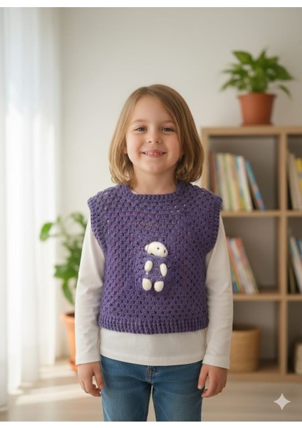 El Yapımı Çocuk Motif Detaylı Süveter 3-4 Yaş fiyatları