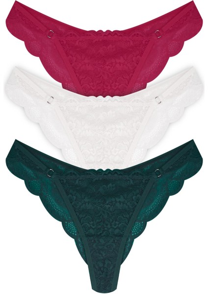 Tüllü Transparan Zincir Detaylı Kadın Brezilya Kül modelleri