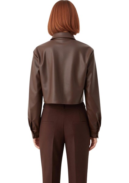 Kadın Suni Deri Crop Gömlek Fonksiyonel Dayanıklı Kaliteli Konforlu Estetik Premium Modern indirimleri