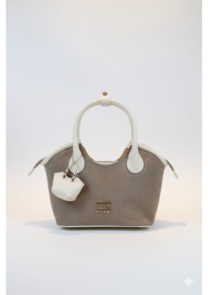 Kadın Süet Model Yavrulu El ve Omuz Çantası