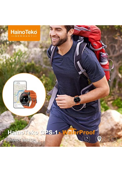 Hainoteko Gps-1 Amoled Ekranlı Su Geçirmez Akıllı Saat Dahili Gps Dahili Fener