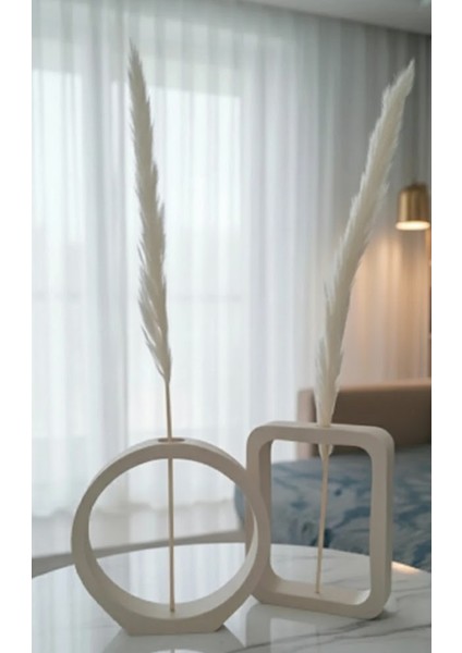 2li Vazo Seti,hediye Pampas,el Yapımı 2li Yuvarlak,dikdörtgen Vazo,minimalist Dekoratif VAZO-16CM