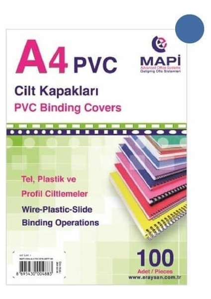 Mapi Cilt Kapağı Plastik Opak A3 160 Mıc Kırmızı 204 03 04-100-PKT