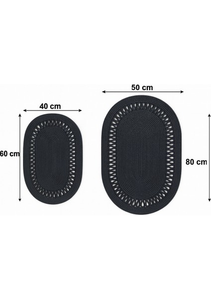 Terra 4’lü Banyo Seti – 2’li Oval Paspas & 2’li Oval Sepet, Doğal Halat Dokuma, El Yapımı - Premium fırsatları