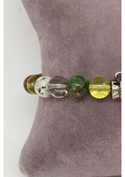 Doğal Taşlı (Rutilli Kuvars, Sitrin, Ay, Akik, Akuamarin) Çakra Bileklik modelleri