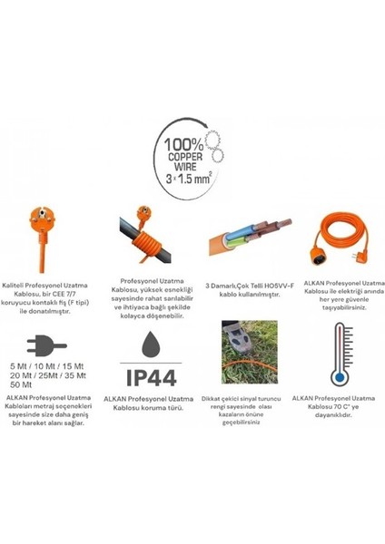 5 Metre Tekli Uzatma Turuncu fiyatları