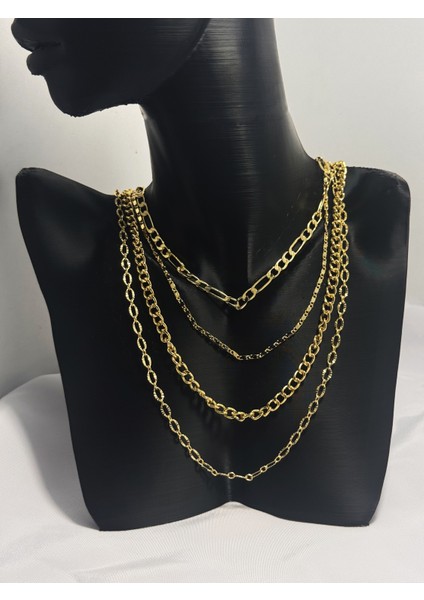 4 Sıralı Çoklu Altın Kolye fırsatları