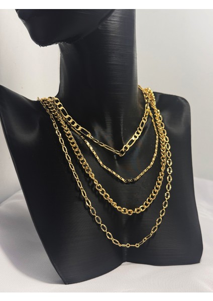 4 Sıralı Çoklu Altın Kolye indirimleri