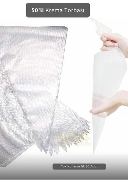 50'li Krema Torbası Kullan At Şanti Sıkma Torbası Büyük Boy Süsleme Torbası Krema Duyu Torbası fiyatları