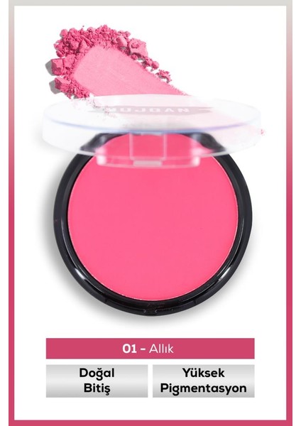 Tekli Yüksek Pigmentasyonlu Mat Toz Allık No:1