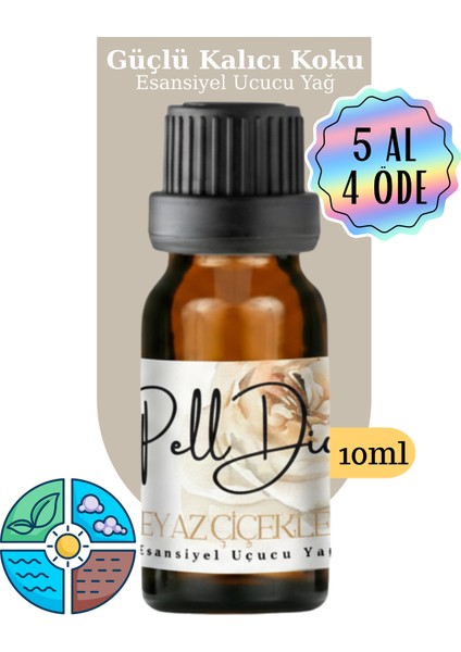 Beyaz Çiçek Esansiyel Uçucu Koku Yağı Buhurdanlık Yağı Difüzör Esansı Hobi Esans Ortam Oda 10ML