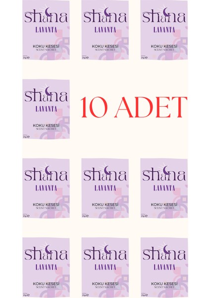 10'lu Lavanta Dolap Ayakkabılık ve Çekmece Parfümlü Kese Kokusu Oda Koku Kesesi