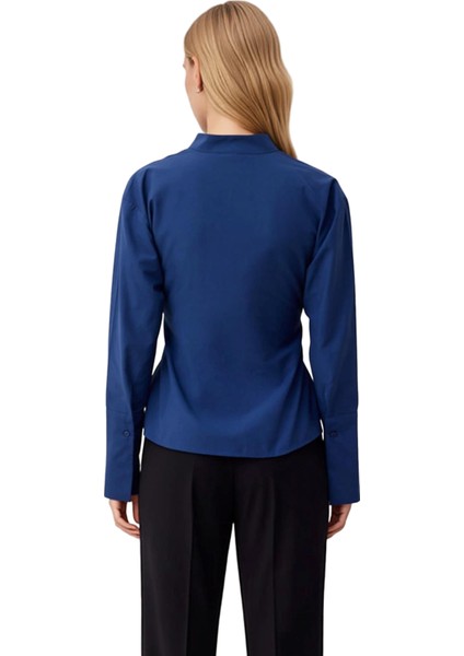 Kadın Giyim Koleksiyonu Kuşak Detaylı Şık Tasarım Hakim Yaka Uzun Kollu Gömlek Bluz Modern fiyatları