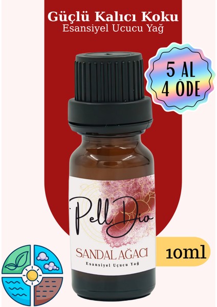 Sandal Ağacı Esansiyel Uçucu Yağ, Buhurdanlık Yağı, Difüzör Esansı, Oda Kokusu 10ML