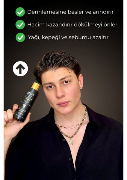 Erkekler Için Saç Güçlendirici ve Dökülme Karşıtı Profesyonel Şampuan 400 ml - Biotin & Keratin modelleri