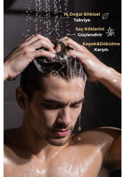 Erkekler Için Saç Güçlendirici ve Dökülme Karşıtı Profesyonel Şampuan 400 ml - Biotin & Keratin fırsatları