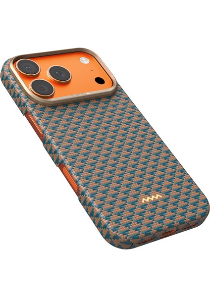 iPhone 17 Pro Uyumlu Kılıf M-Safe Şarj Özellikli Raptic Aramid Skin Origin Serisi Kapak Gold-Mavi fiyatları