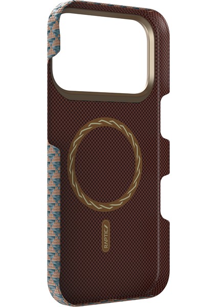 iPhone 17 Pro Uyumlu Kılıf M-Safe Şarj Özellikli Raptic Aramid Skin Origin Serisi Kapak Gold-Mavi fırsatları