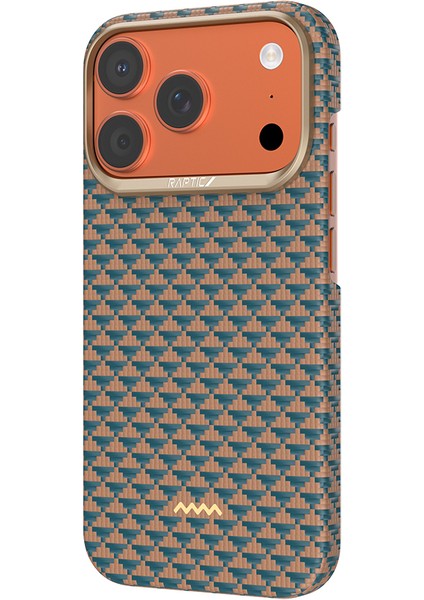 iPhone 17 Pro Uyumlu Kılıf M-Safe Şarj Özellikli Raptic Aramid Skin Origin Serisi Kapak Gold-Mavi indirimleri