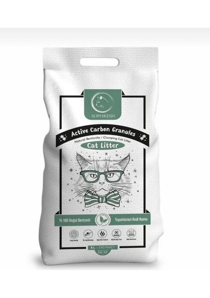 AS250 Aktif Carbon Granüllü Topaklanan Kedi Kumu 5 Lt / Car Litter