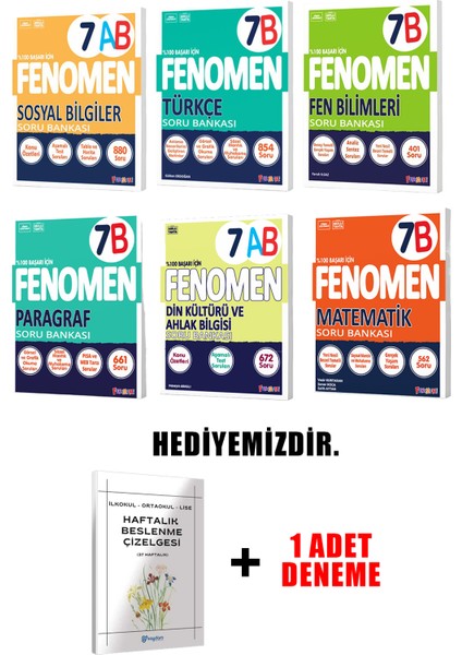 Fenomen Yayınlıcılık 7.sınıf B Grubu 6'li Set (Güncel) modelleri