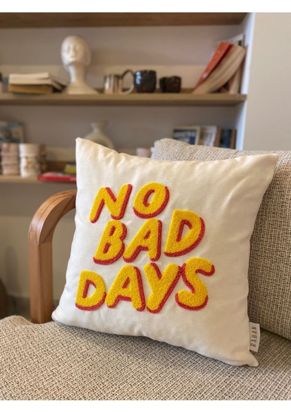 No Bad Days Punch Işlemeli Kırlent Yastık Kılıfı - 43*43CM - Punch Kırlent Kılıfı fiyatları